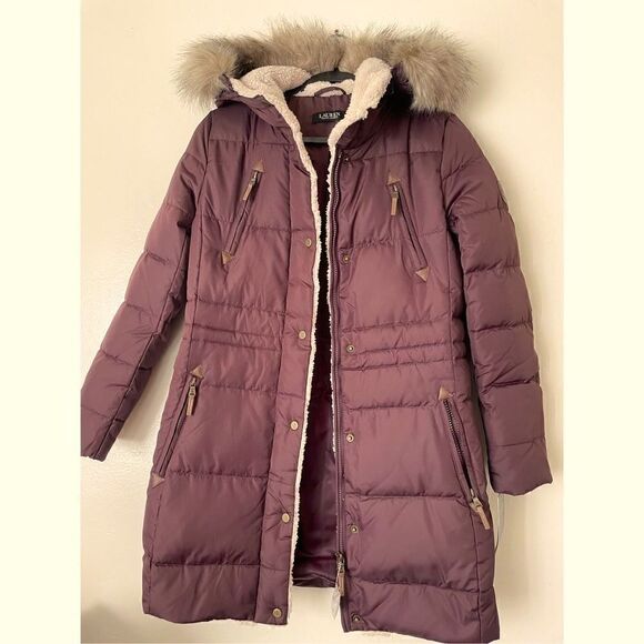 Women’s  Ralf Lauren faux shearling lined down feather coat size XS and S , NWT - Picture 7 of 16